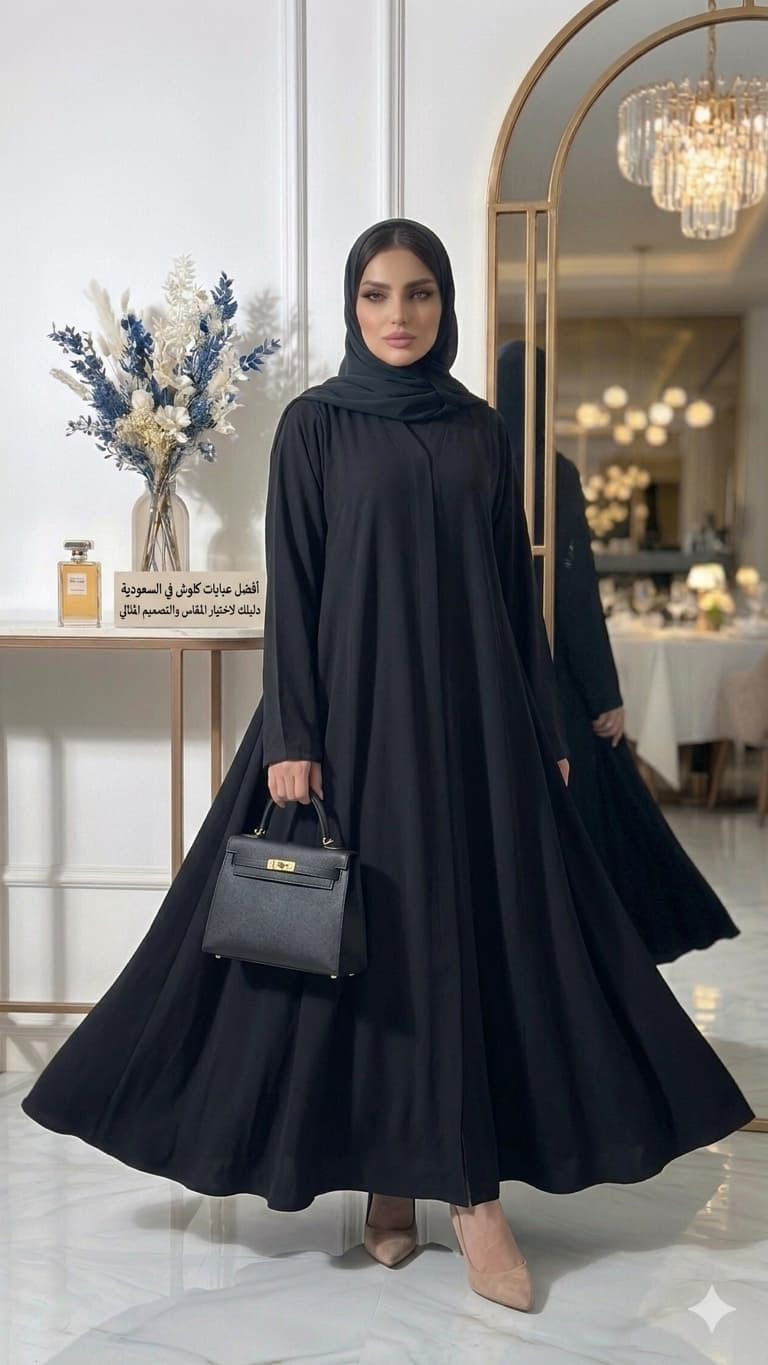 أفضل عبايات كلوش في السعودية دليلك لاختيار المقاس والتصميم المثالي