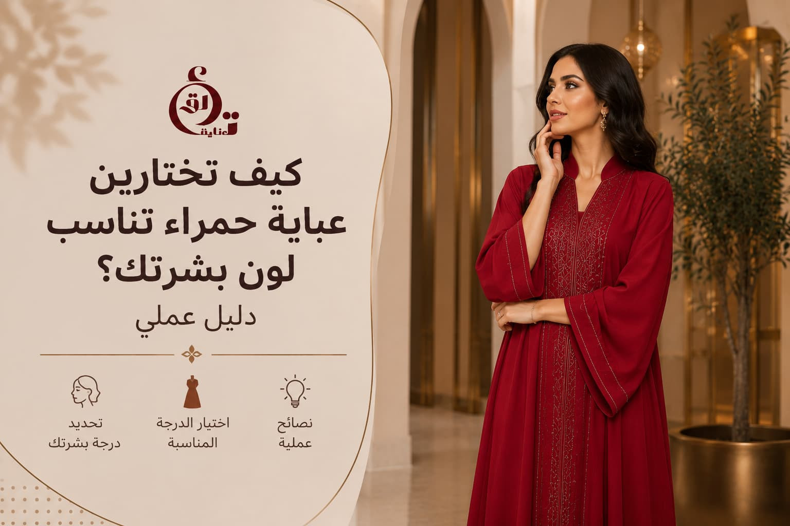 كيف تختارين عباية حمراء تناسب لون بشرتك