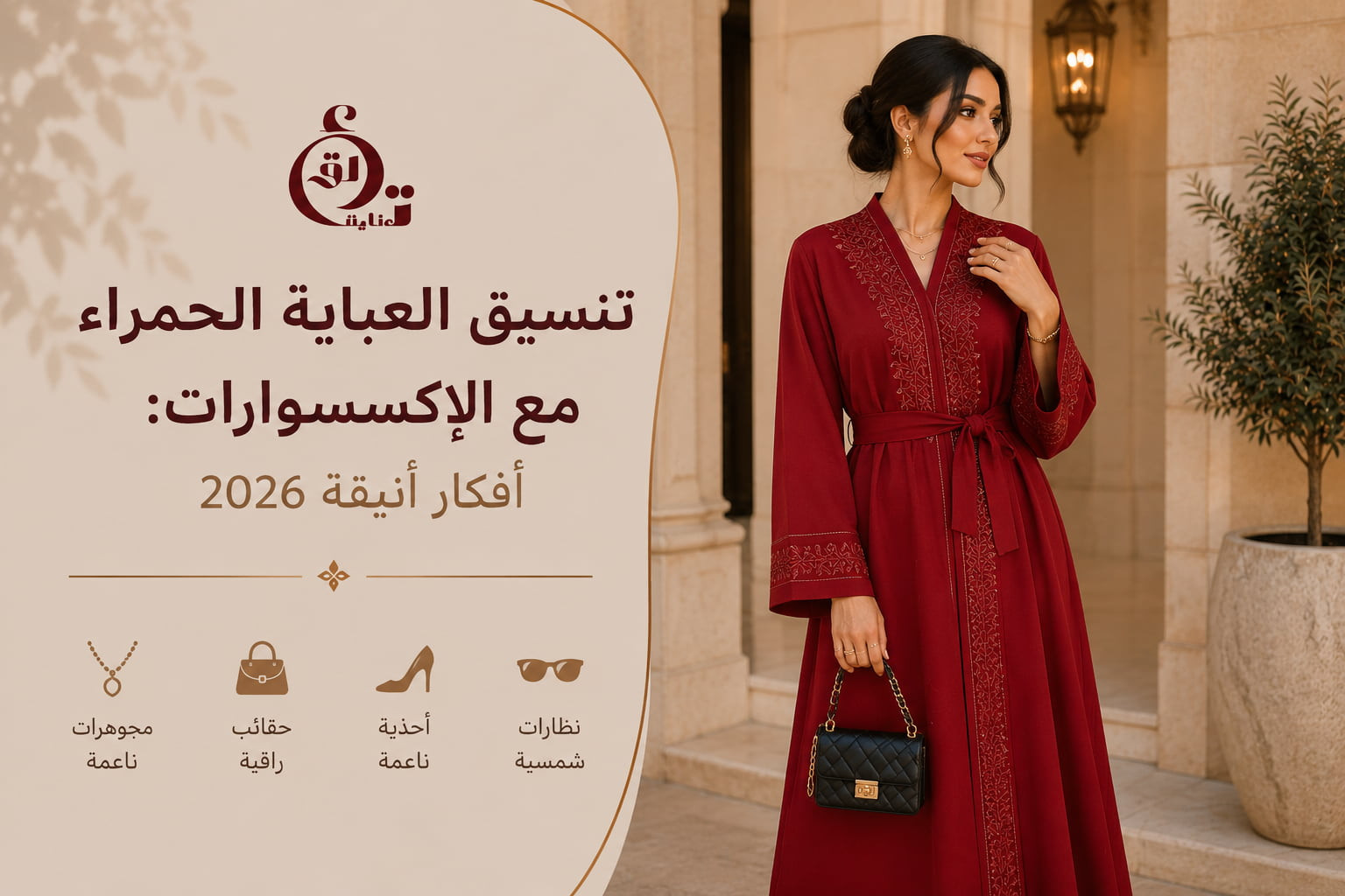 تنسيق العباية الحمراء مع الإكسسوارات أفكار أنيقة 2026